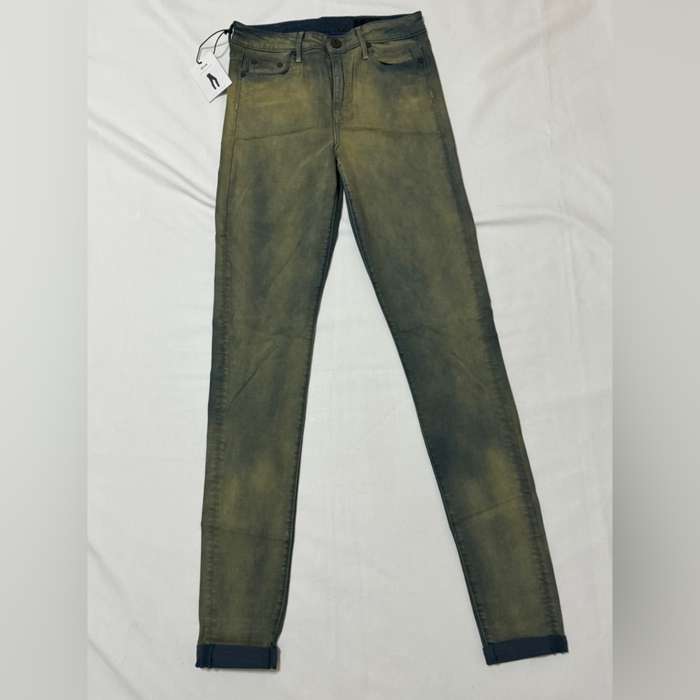 THVM Stretch Twill Skinny 5 Pocket Jean Slim Fit Grey Blue Two Tone Moon 26 x 34